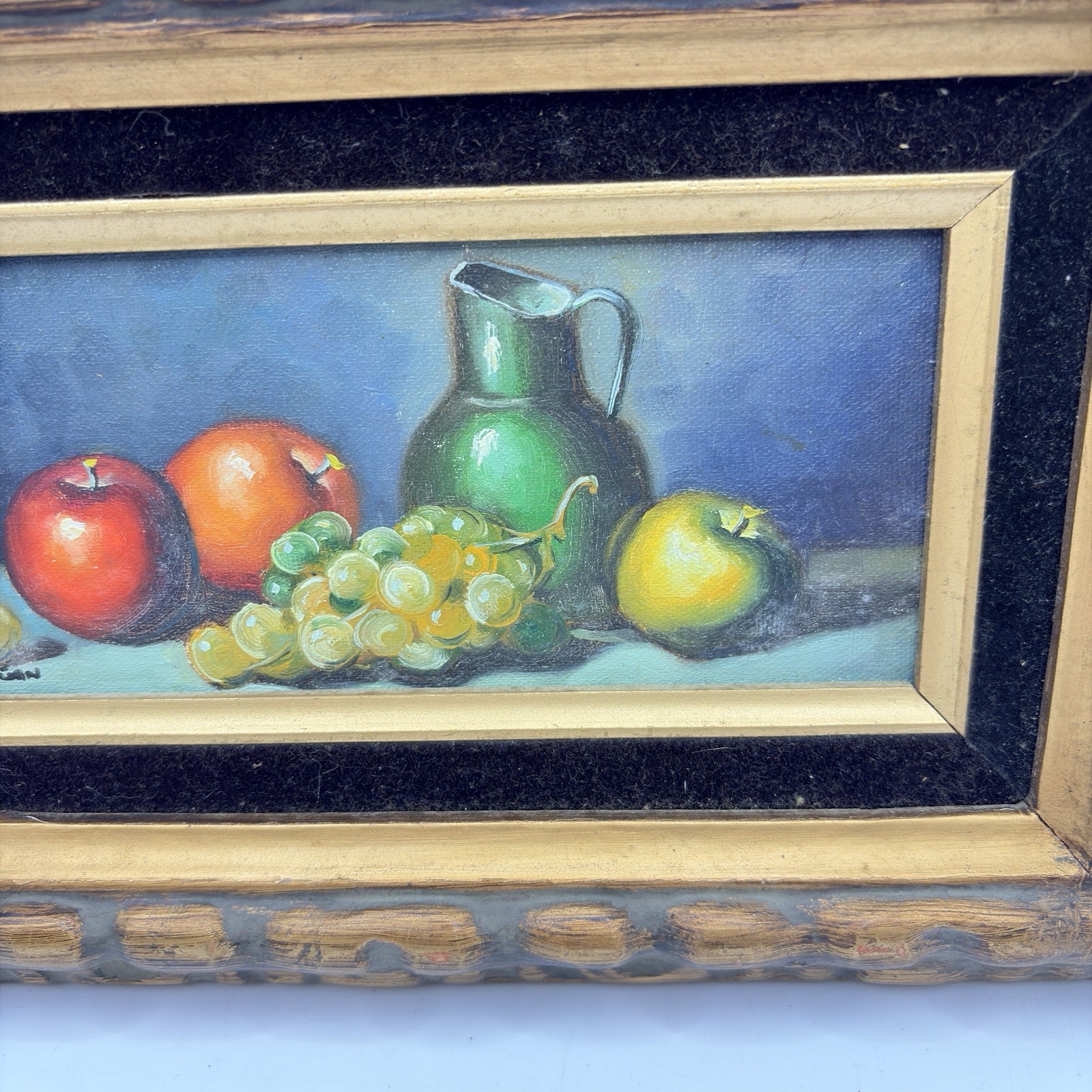 Frank Lean Original Still Life Oil Painting On Canvas Fruit Signed Framed