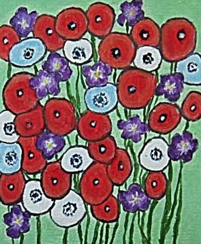 A MASS OF POPPIES AND THEIR FRENDS