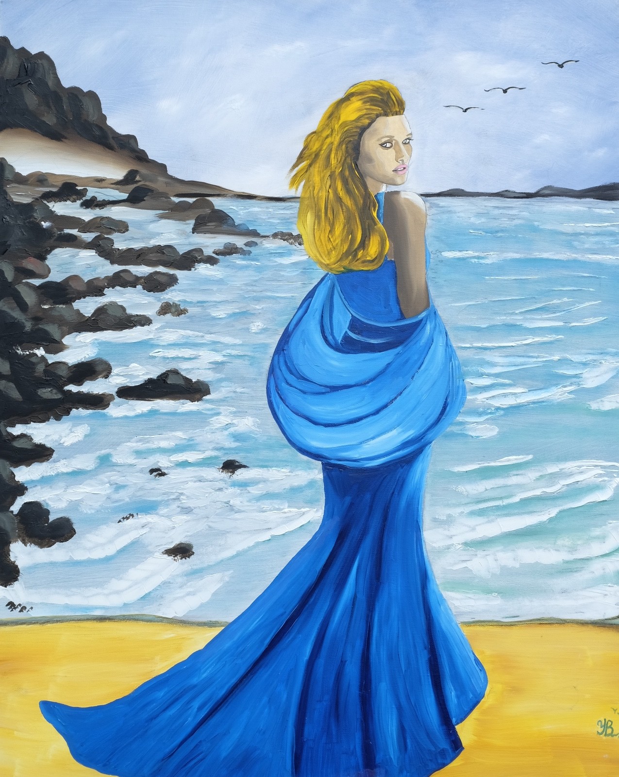 Art, Painting, «By The Sea» – Giclee on Canvas 22″x28″ by Yelena Berzon
