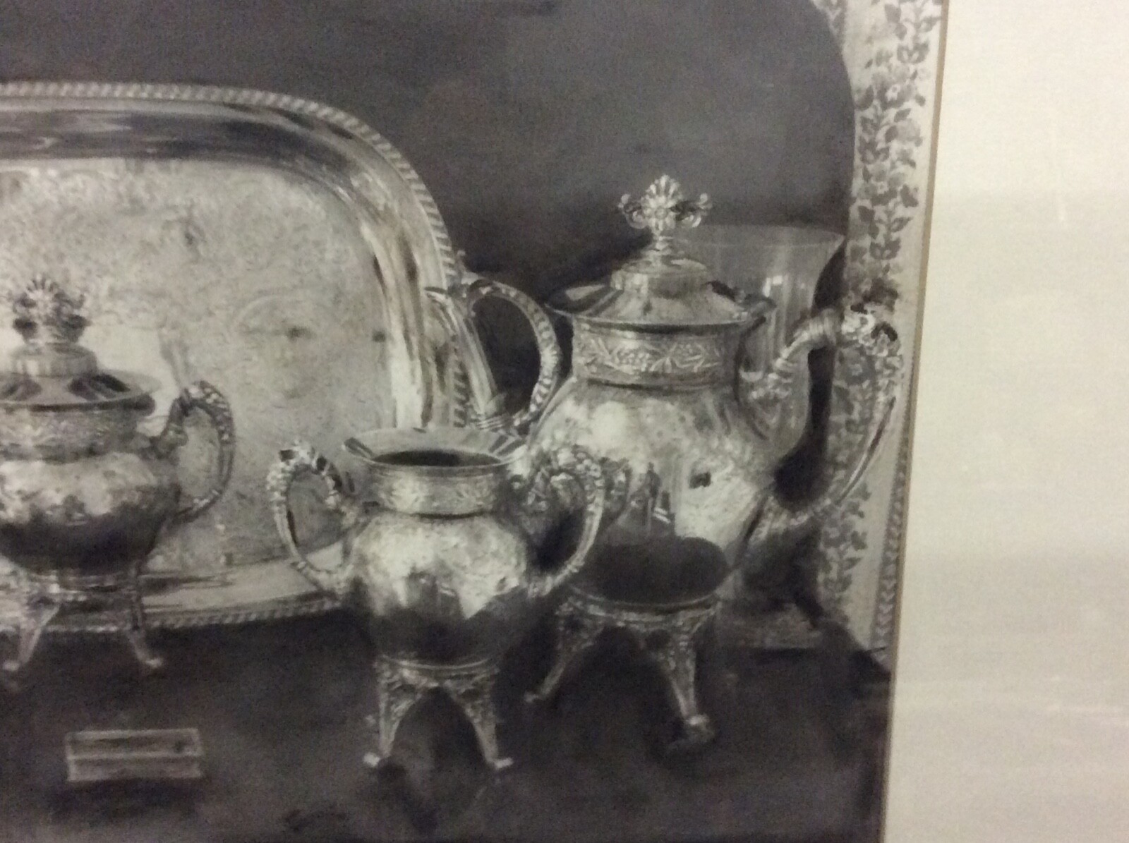 BEVERLY SNOW STERLING SILVER TEA SET AND PLATTER ORIGINAL PHOTOGRAPH