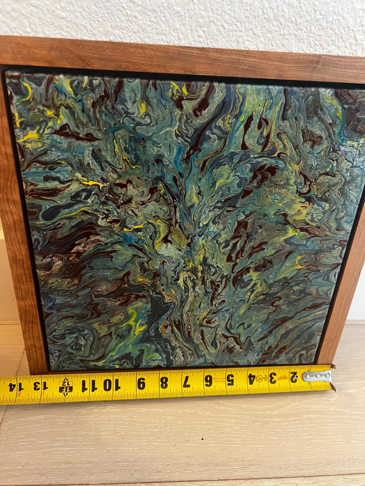 Original Acrylic Pour Painting | Abstract Fluid Art | Signed EK | 13.5″ X 13.5″