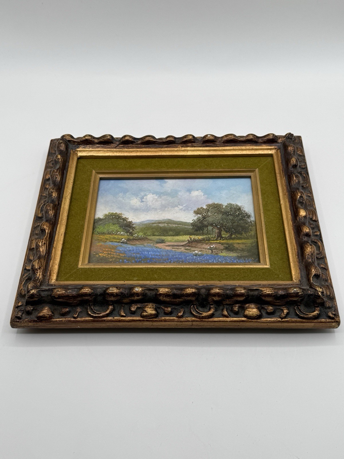 Texas Bluebonnet Landscape Original Oil Work by The Artist Loretta Greene