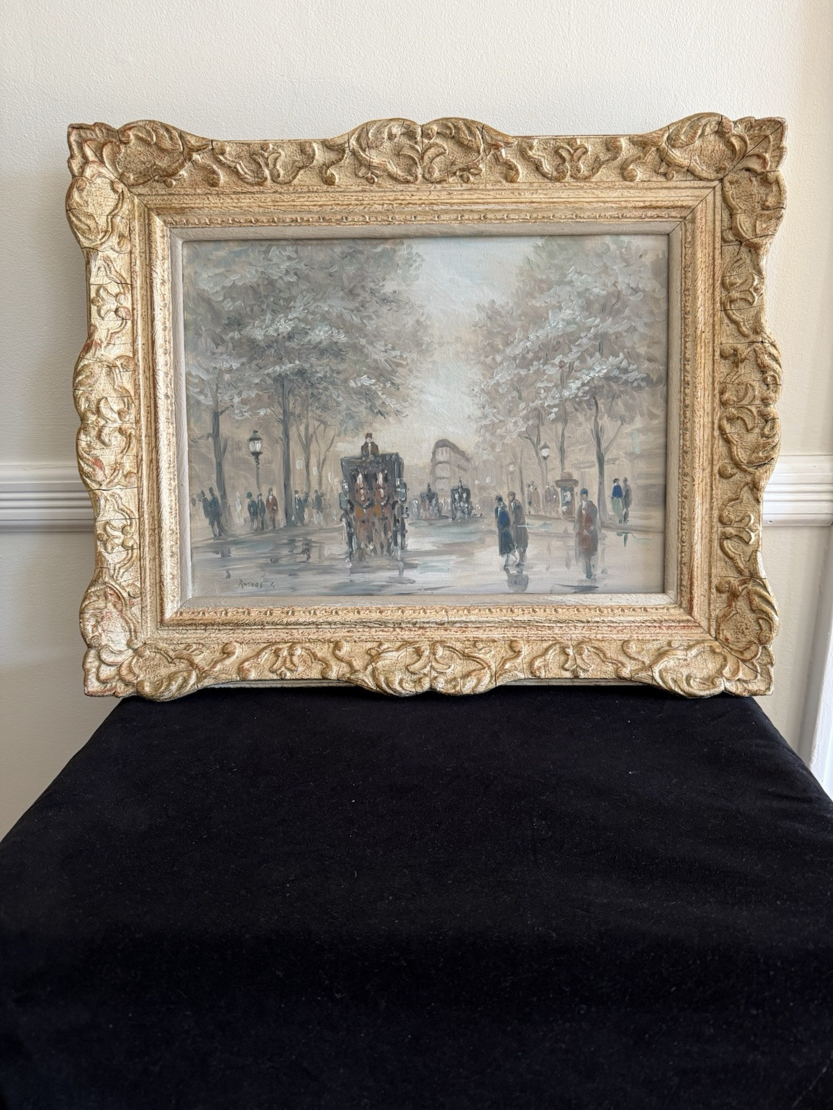 Parisian Boulevard, by Andre Gisson (Anders Gittleson) Oil on Canvas