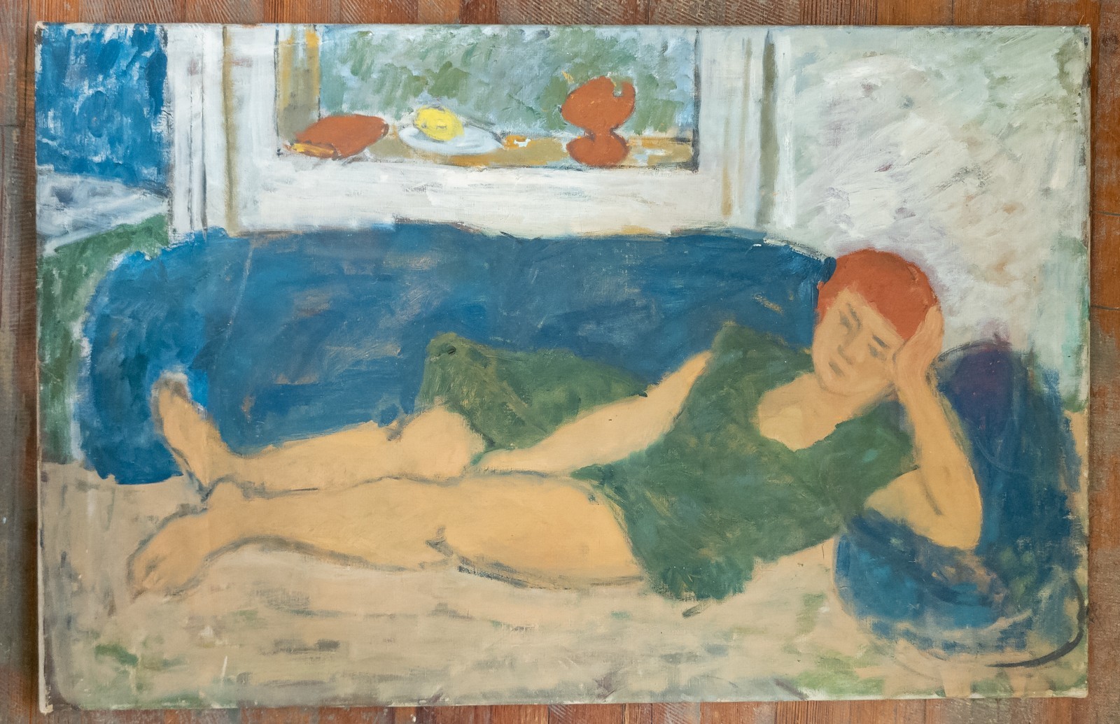 Mid-Century French American Modernist Reclining Female Figure Milton Avery Style