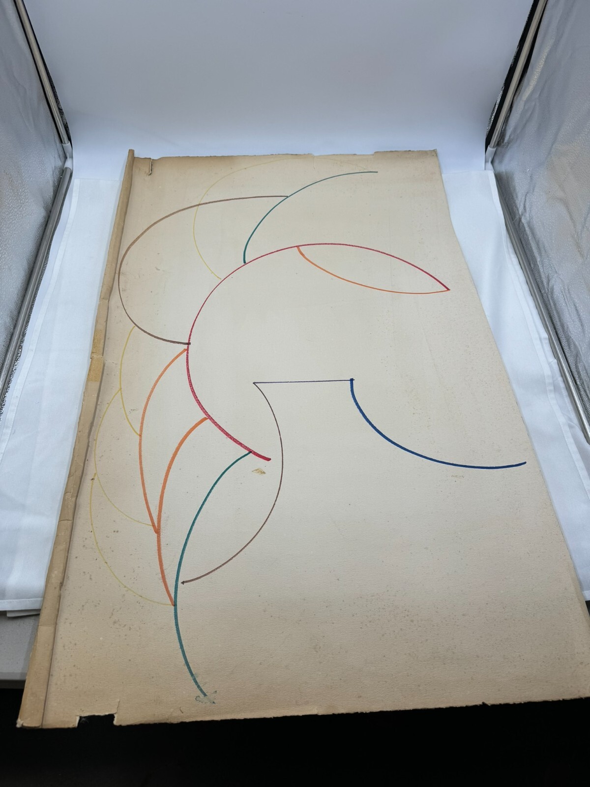 JOHN BEARDMAN ABSTRACT EXPRESSIONIST Sketch 1971 LARGE 35″ x 23 » Art