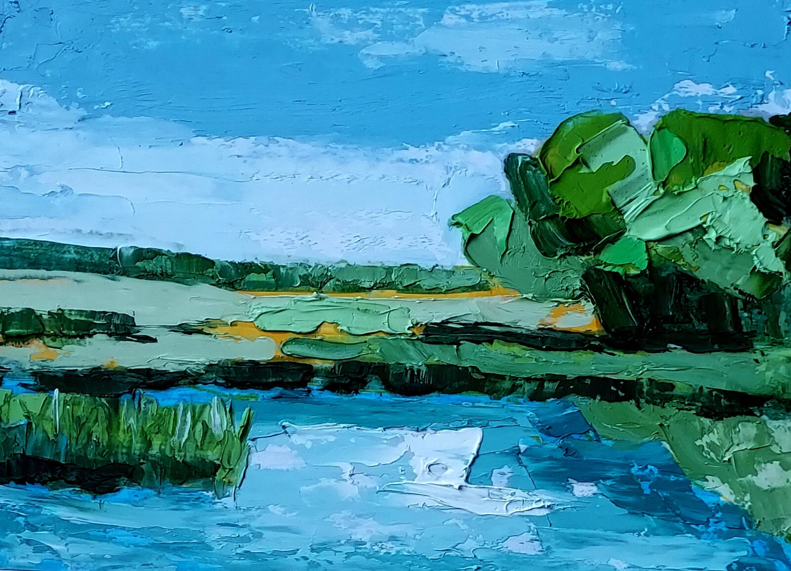 Original Oil Painting Pond Landscape Vermont Landscape 5×7 inches