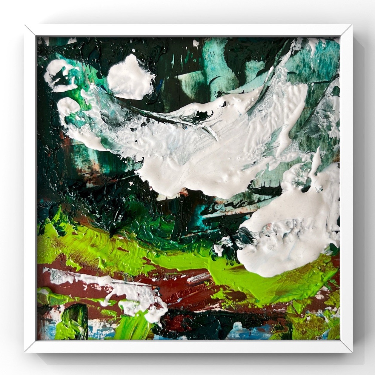 Nantucket Sound Waters Oil Painting Expressive Seascape Decor Blue Green Brown