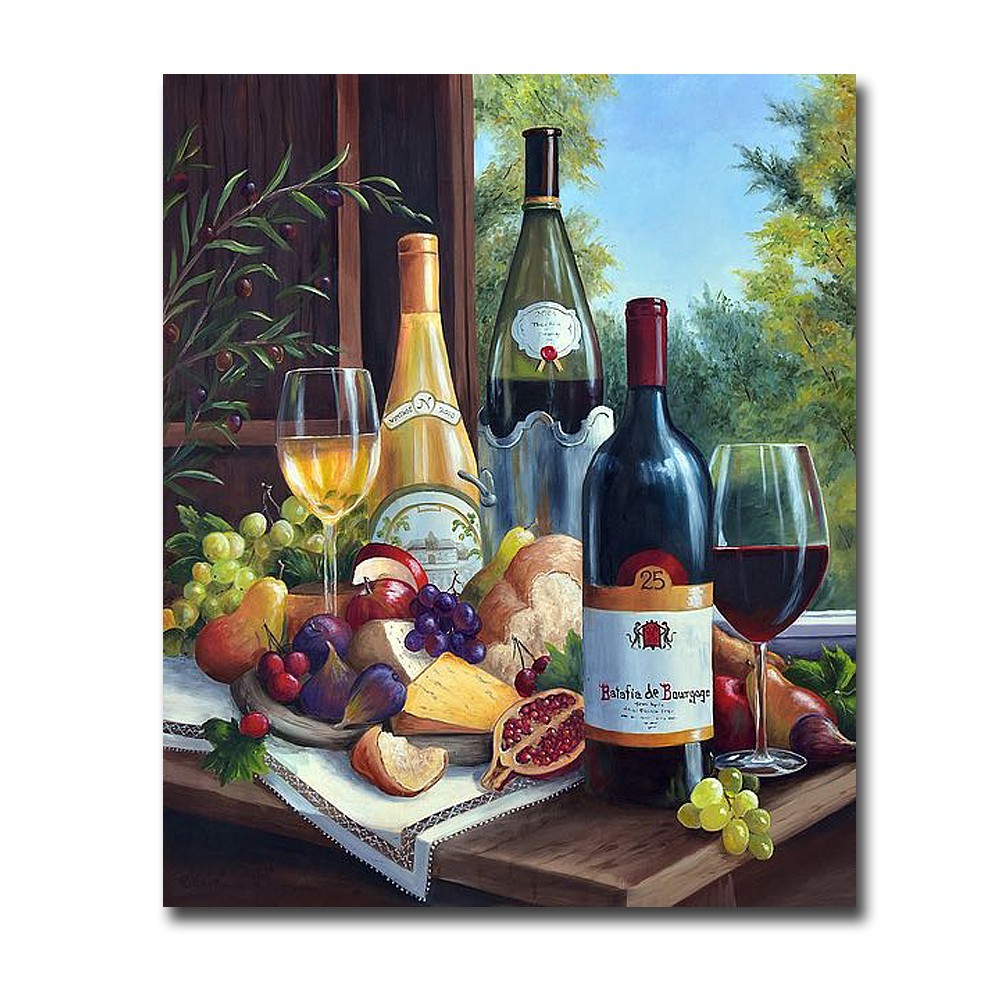 Still Life with Wines by Barbara Felisky Canvas Giclee Wall Art (30 in x 25 in)