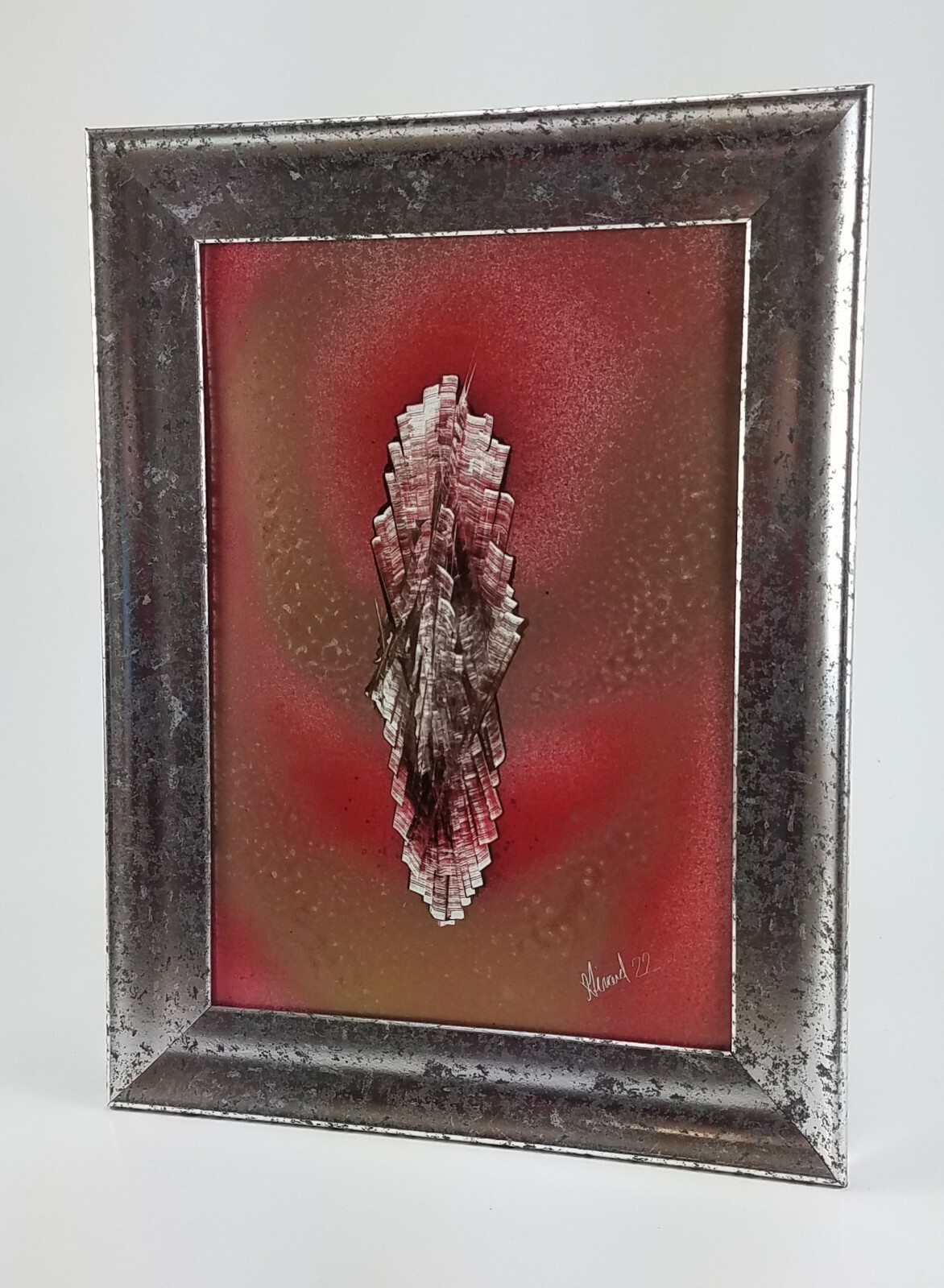 Galaxy and Asteroid Art Original signed by artist Jason Girard comes in a Frame.