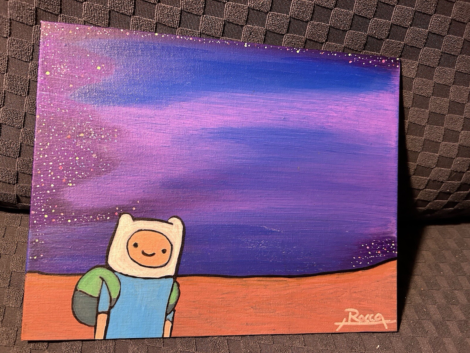 Original Minimalist 8”x10” Canvas Board Adventure Time Fan Art Finn