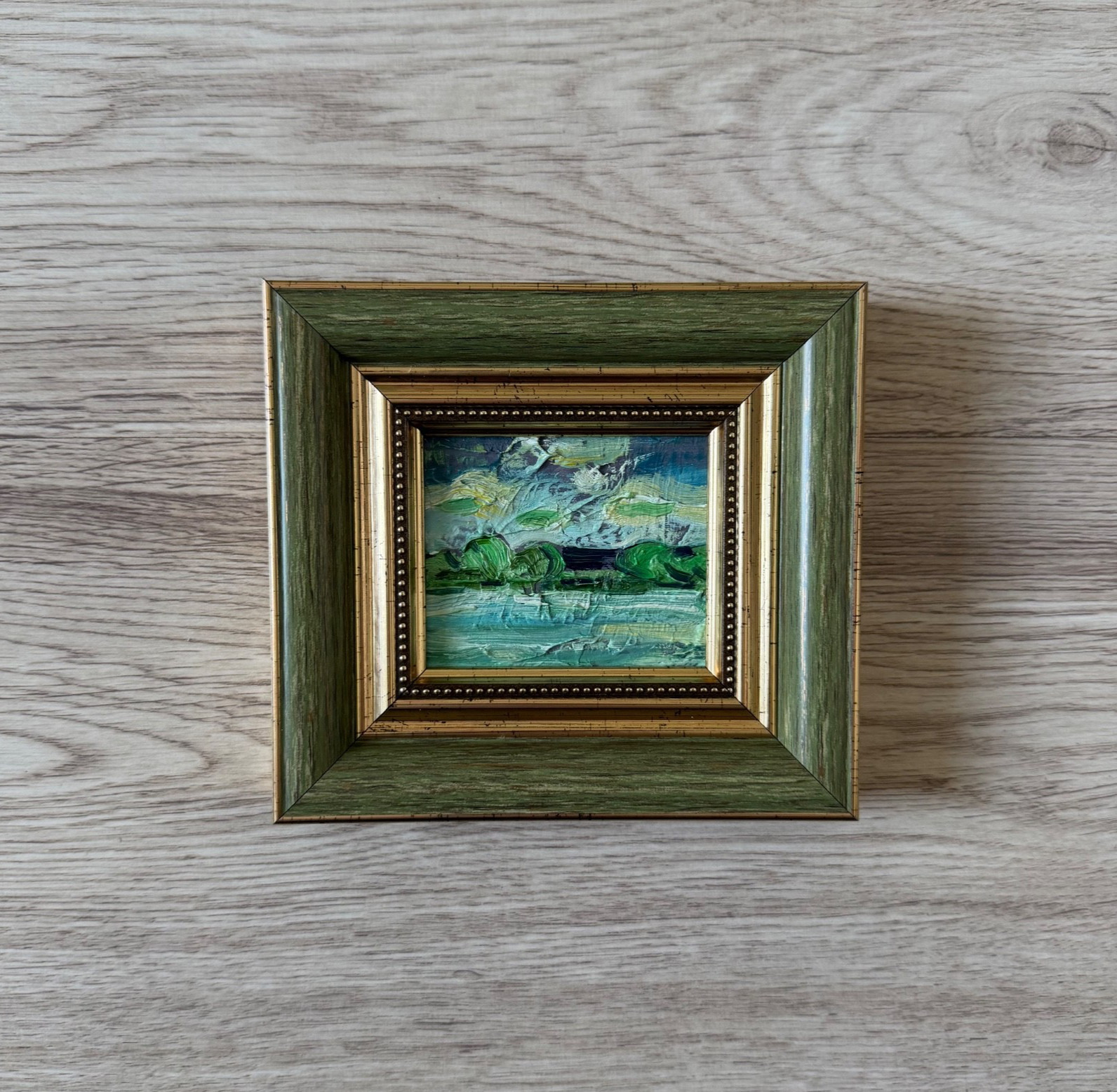 Mini oil painting framed
