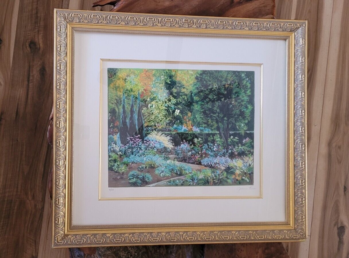 L@@k! Vintage «Late Summer Blooms» 1994 Joann Rea Oil Canvas Spring Painting