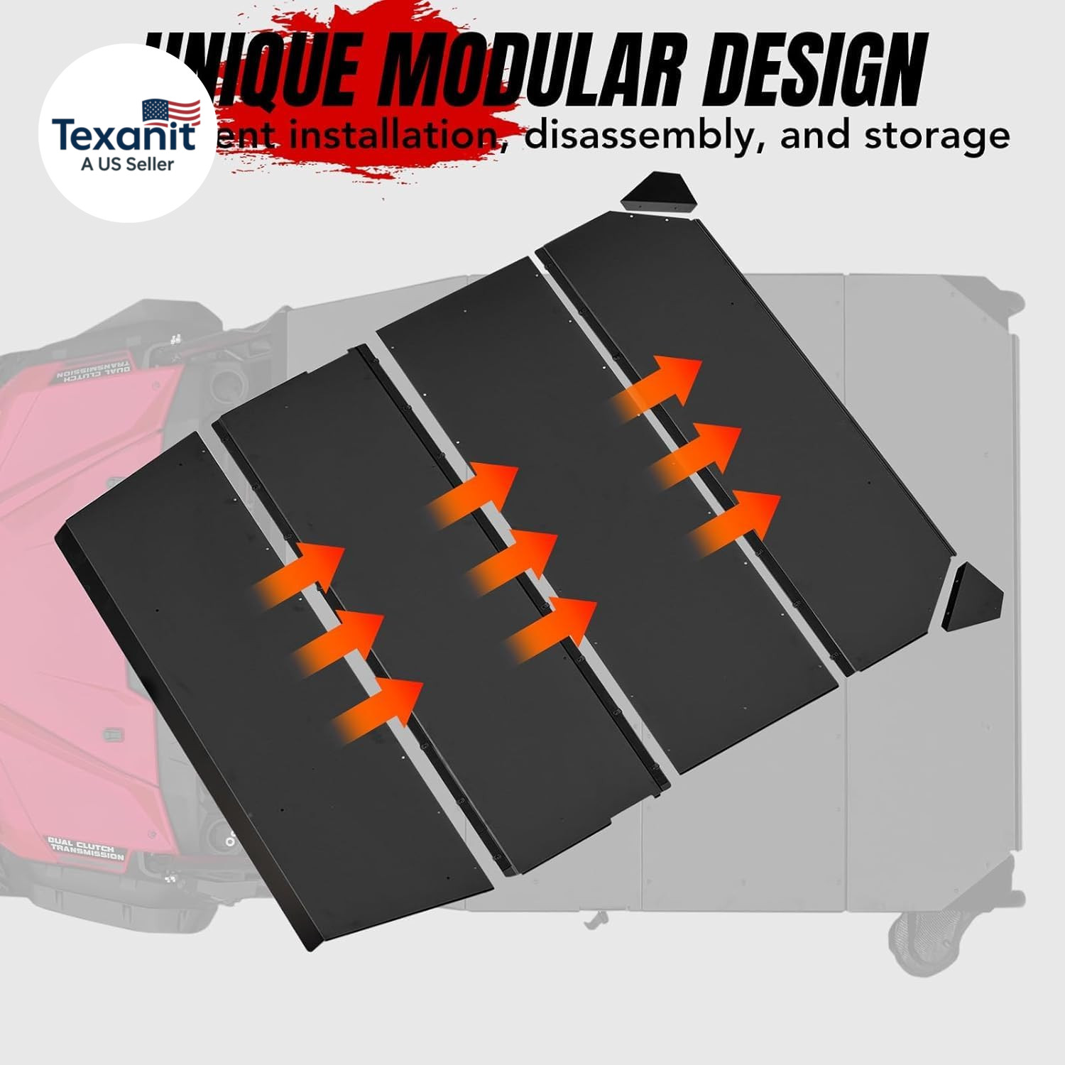 Aluminum Roof Top for 2016-2024 Honda Pioneer 1000 5P, Dustproof Heavy Duty 4-Pi