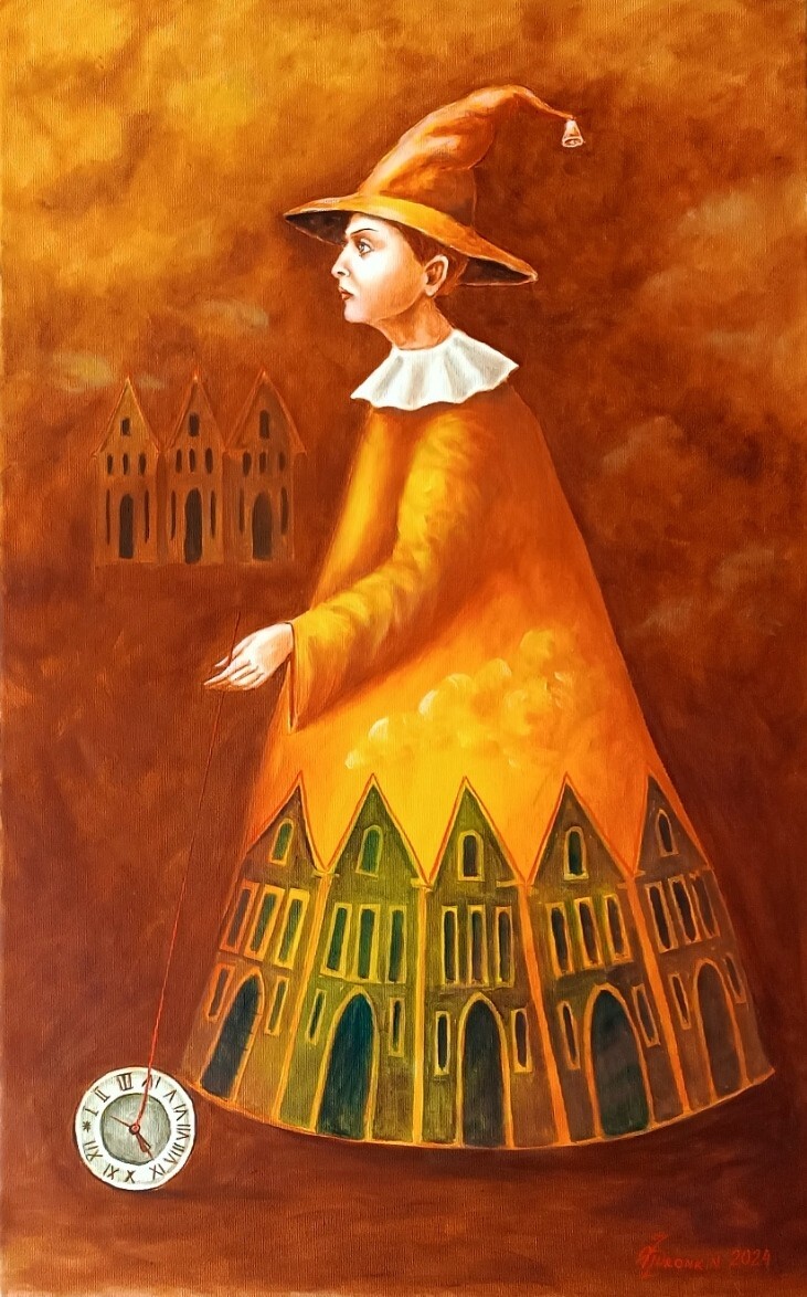 ORIGINAL PAINTING OIL canvas CONTEMPORARY ART SYMBOLISM by Pronkin 2024 TIMEBELL