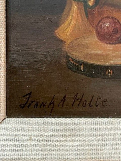 Early Oil Painting Pair, Monkey & Dogs – Animal Antics, Signed