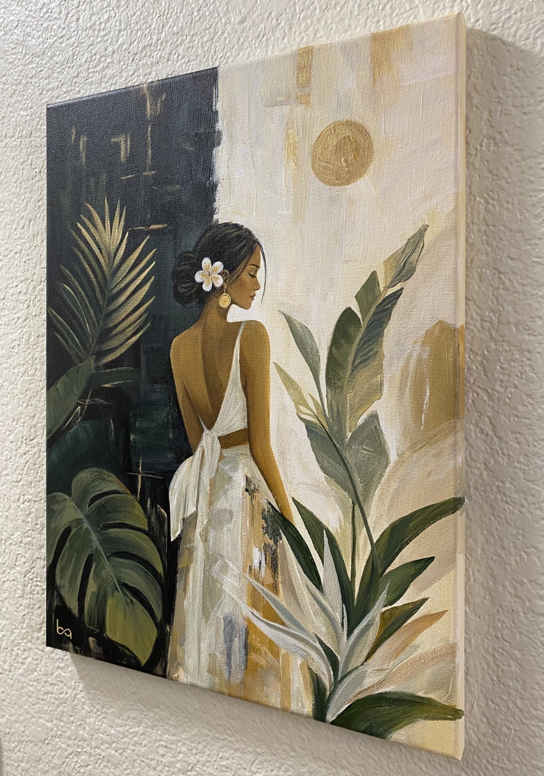 Abstract Figure Art 12×16″ Canvas Original Acrylic Painting Woman in Earth Tones
