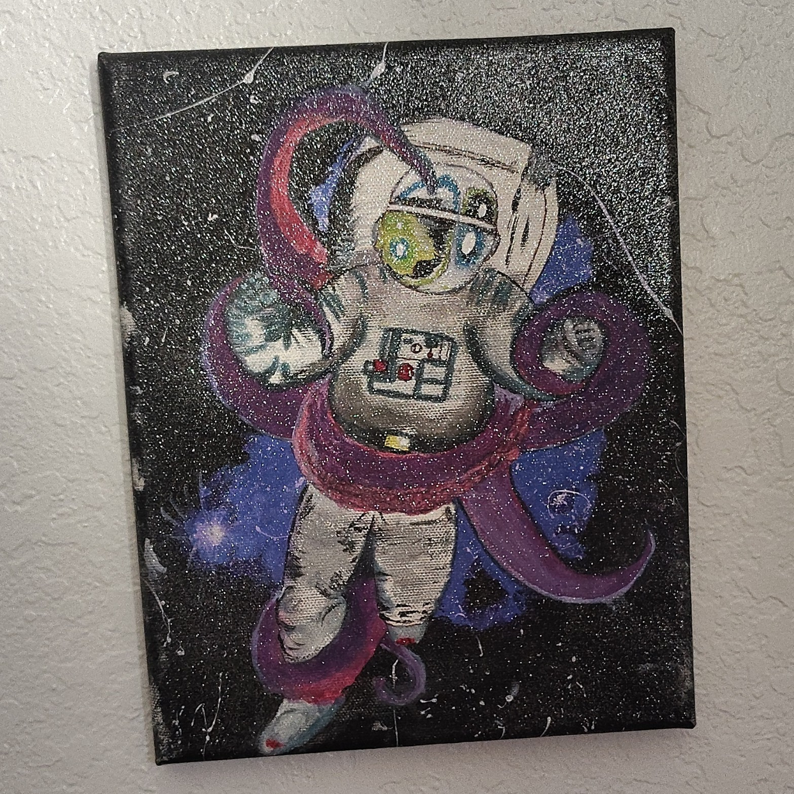 Astronaut Outer Space Stars Canvas Painting Wall Art, Unframed Single Piece