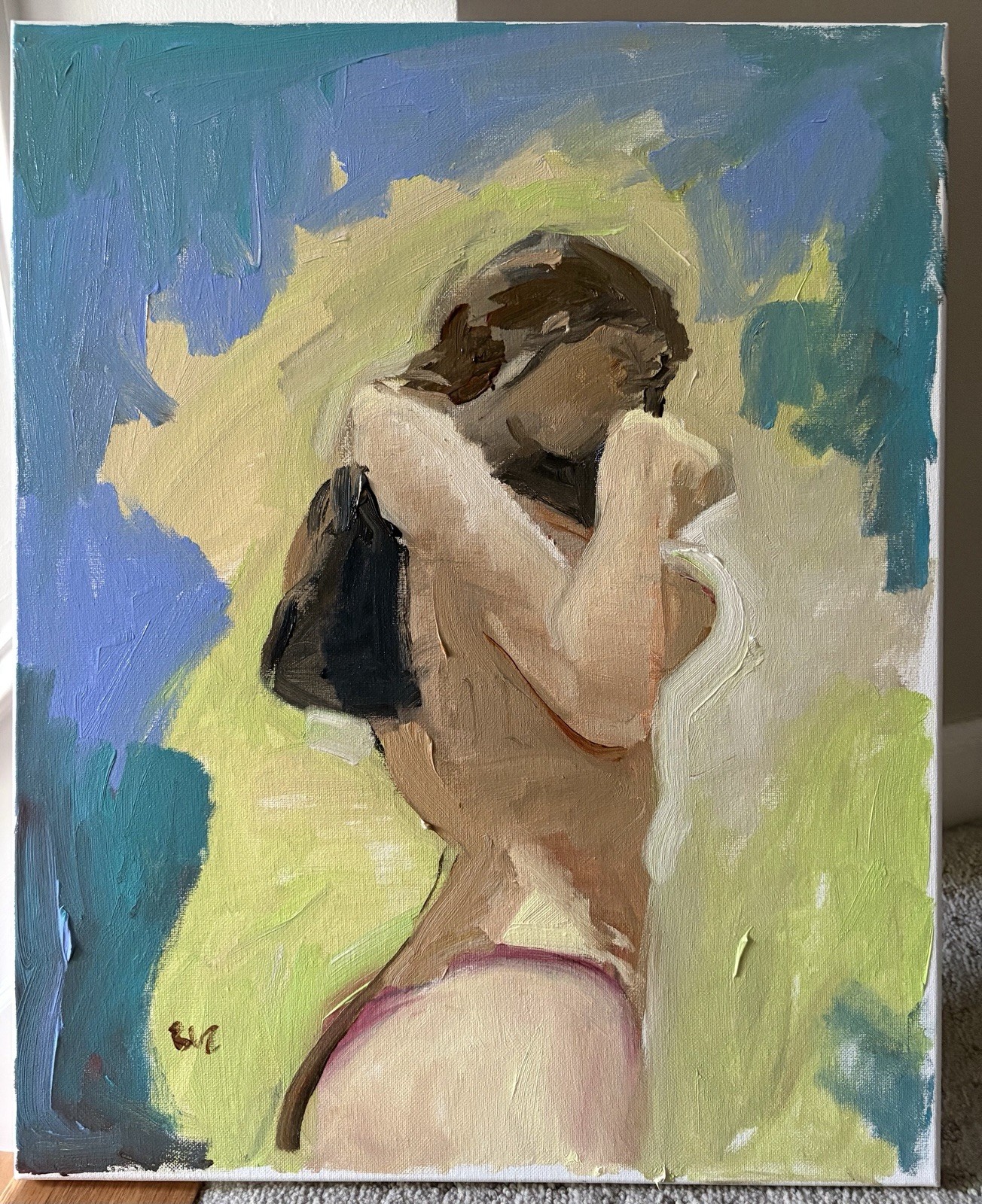 Portrait Painting Woman Cubist Impressionism 16”x20” Canvas Original Signed