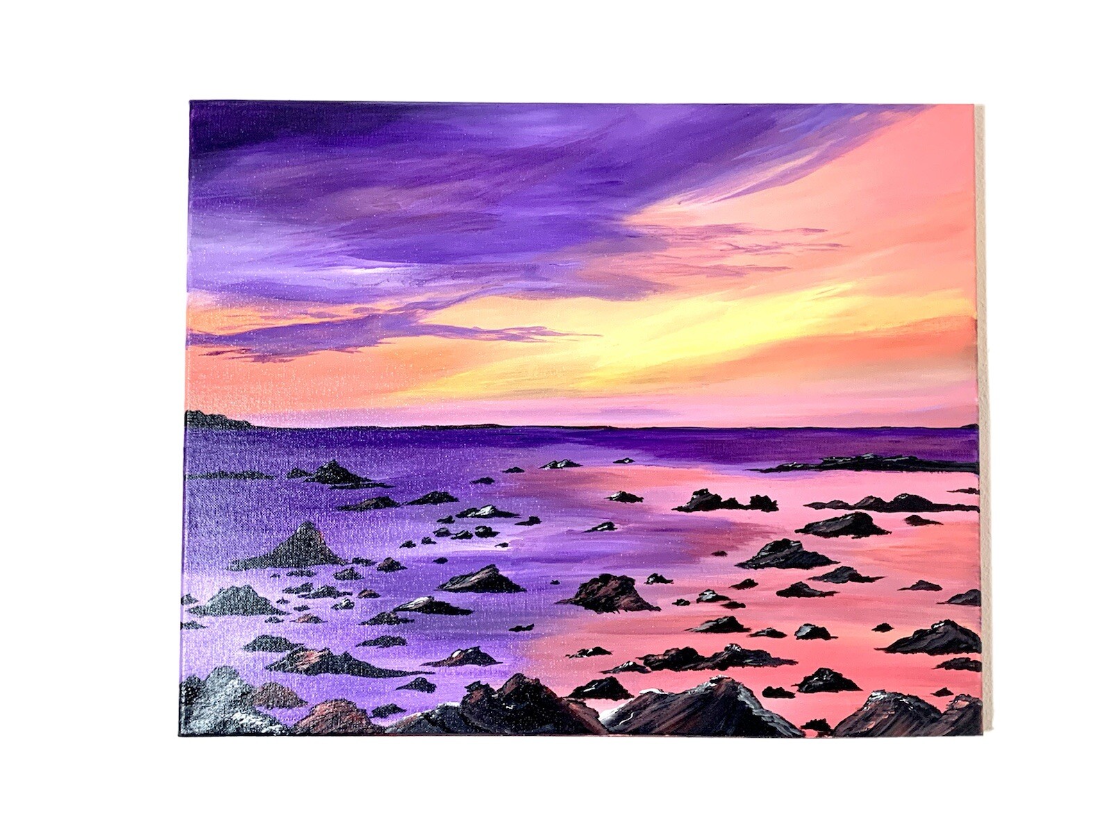 Original Sun Set Acrylic Painting on stretched canvas ~ 16×20”