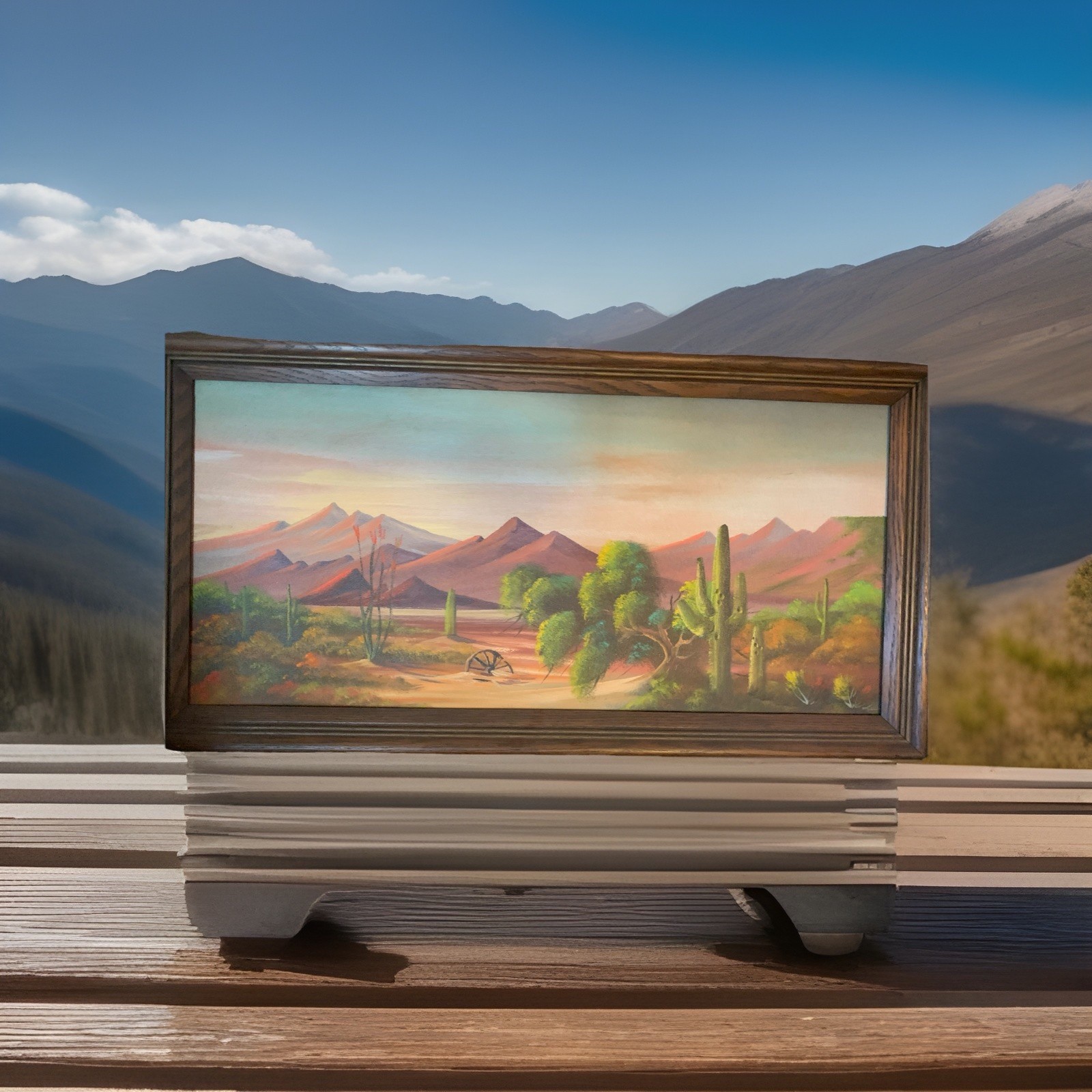 Glenn Framed Signed Large Realism Canvas Paintings Lot Mountain Lake Desert Deer