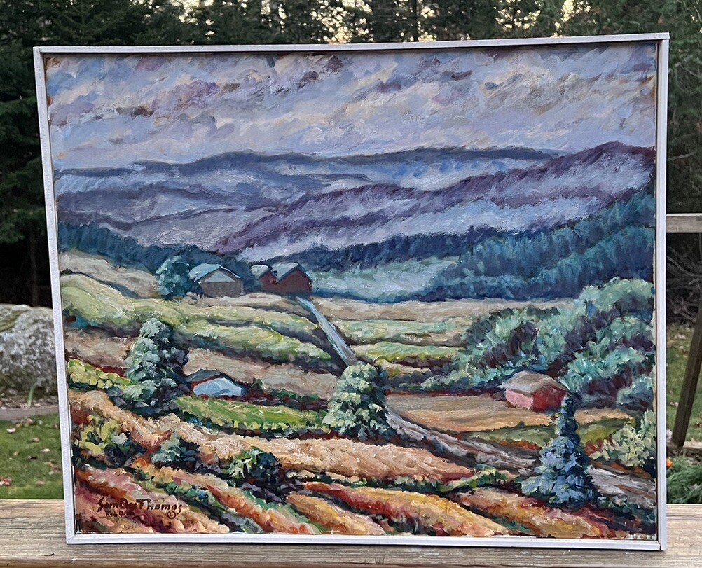 1992 Oil Painting Samuel Sam Dee Thomas Pennsylvania Landscape 24 X 20 Inches