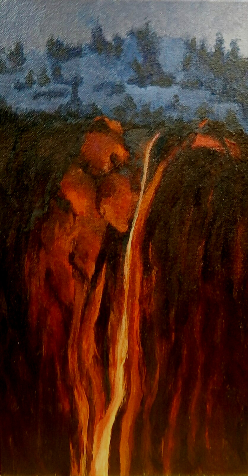 Yosemite National Park Fire Fall Painting illuminating sensual exposed