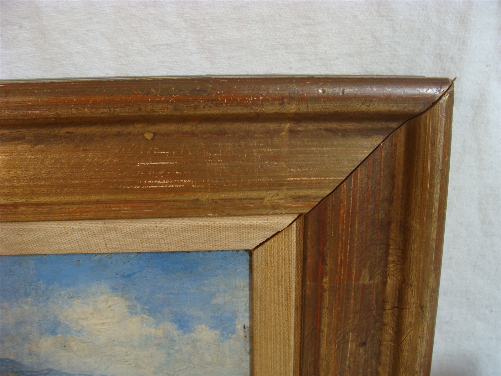 Antique 1964 Morris Orientalist Desert Seascape Boat O/CPainting