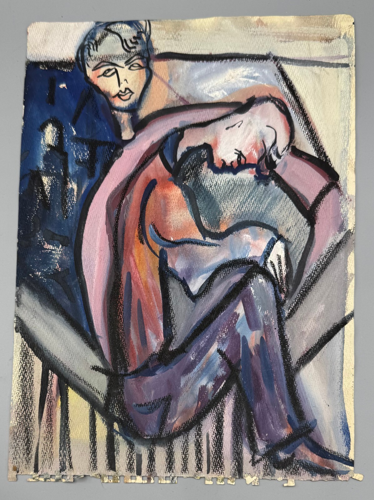 CONSTANCE KANE 1960 ORIGINAL UNIQUE FIGURATIVE WORK ON PAPER