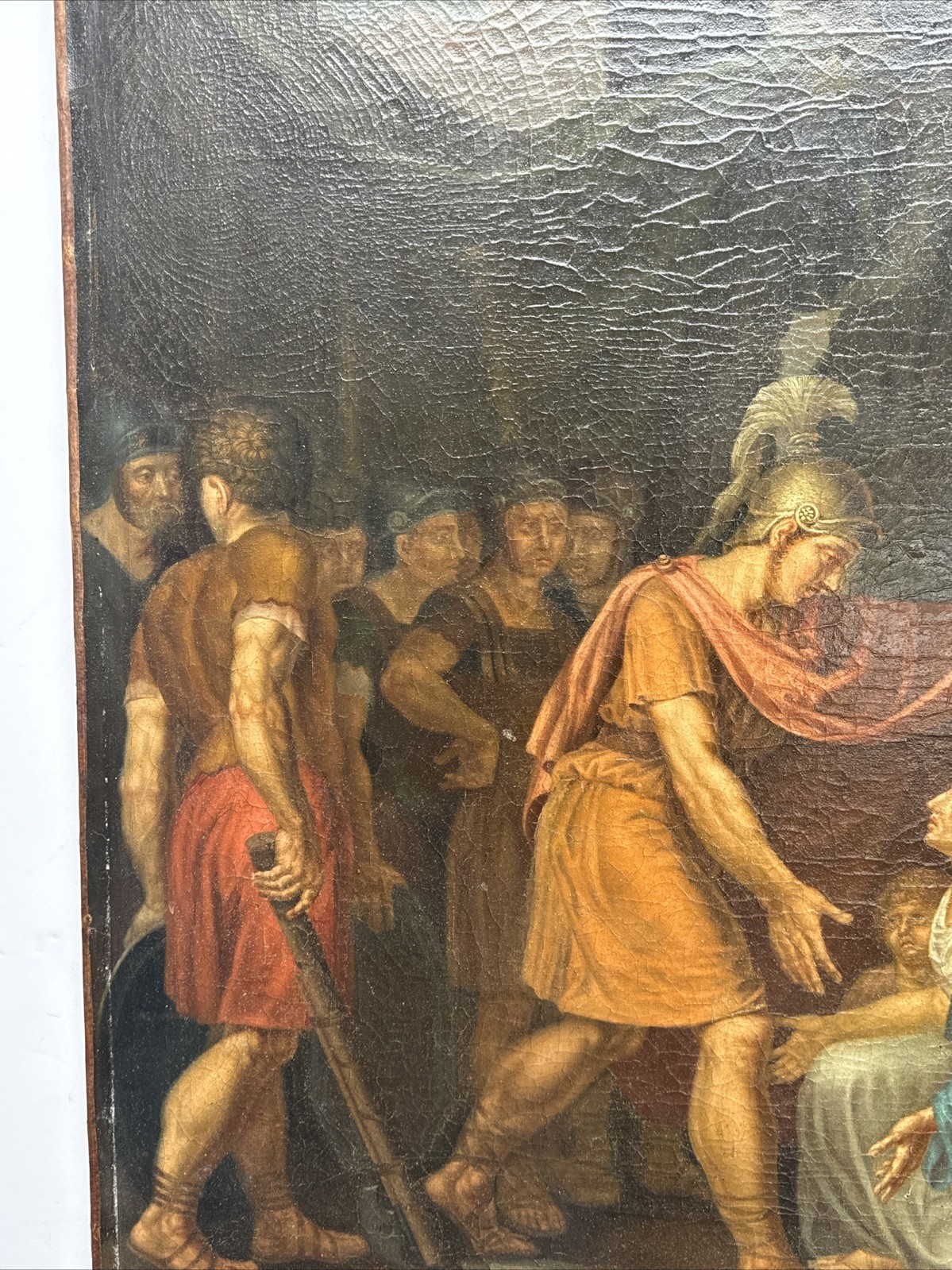 LARGE OLD MASTER PAINTING ANTIQUE ICON RELIGIOUS BIBLICAL RESTORATION PROJECT