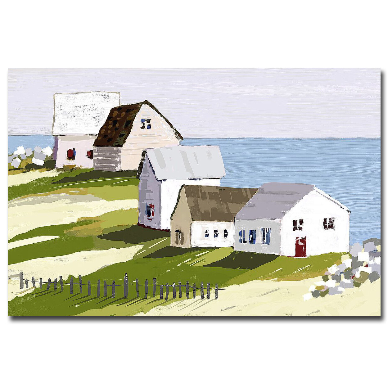 Cottages by the Sea by Finn Gallery-Wrapped Canvas Giclee (24 in x 36 in)