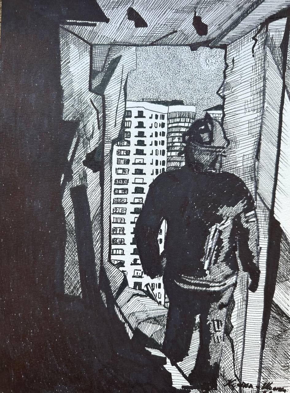Picture of a Ukrainian artist ,»The only thing left…», the war in Ukraine