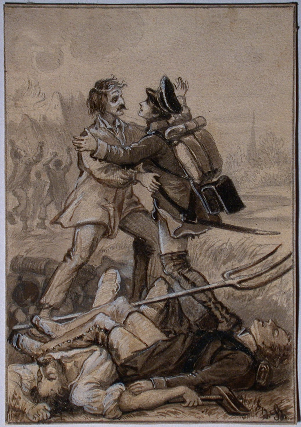Peasant Uprising – Father Meets Son – Monogramist O. Sch.