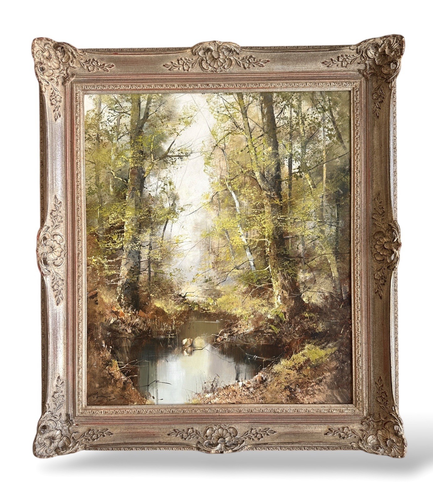 Ingfried Henze oil painting Forest Scene Bavaria Germany