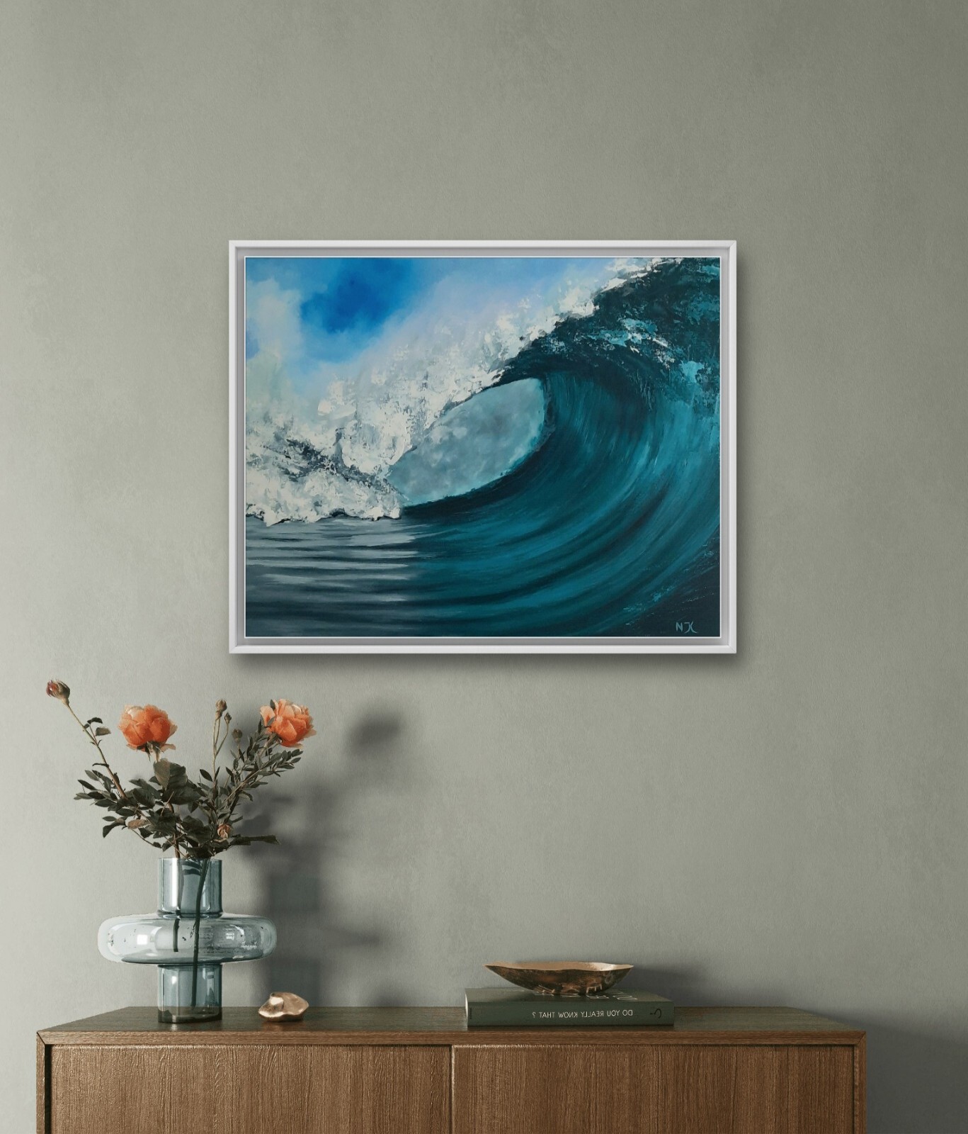 Original Meer Landschaft Gemälde Welle Sonnenuntergang Unikat, Seascape Painting