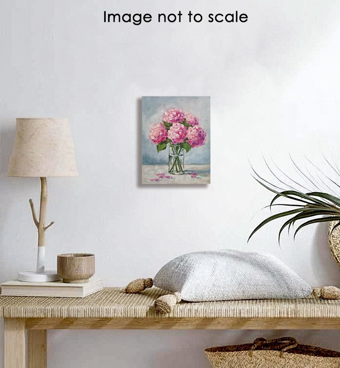Pink Hydrangeas ORIGINAL Oil Painting Flowers in Vase Fine Art 8″x10″
