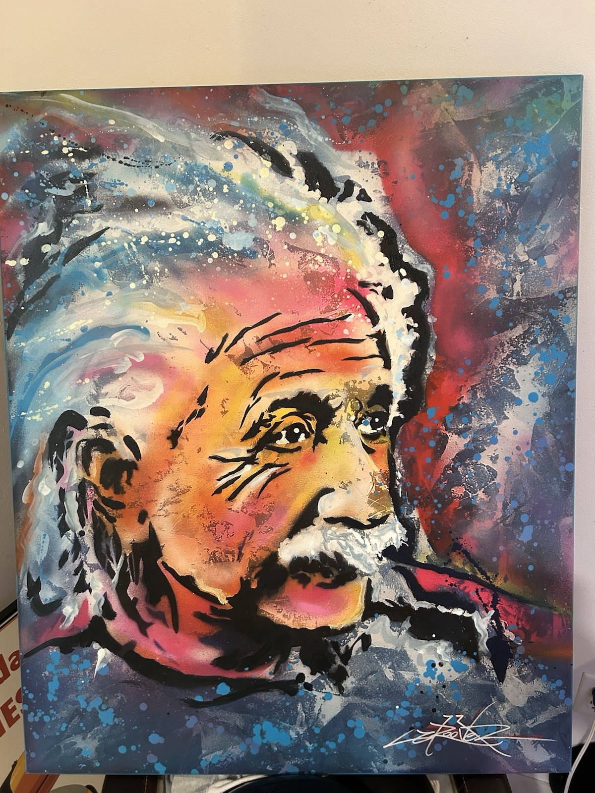 Albert Einstein Portrait Hand Painted