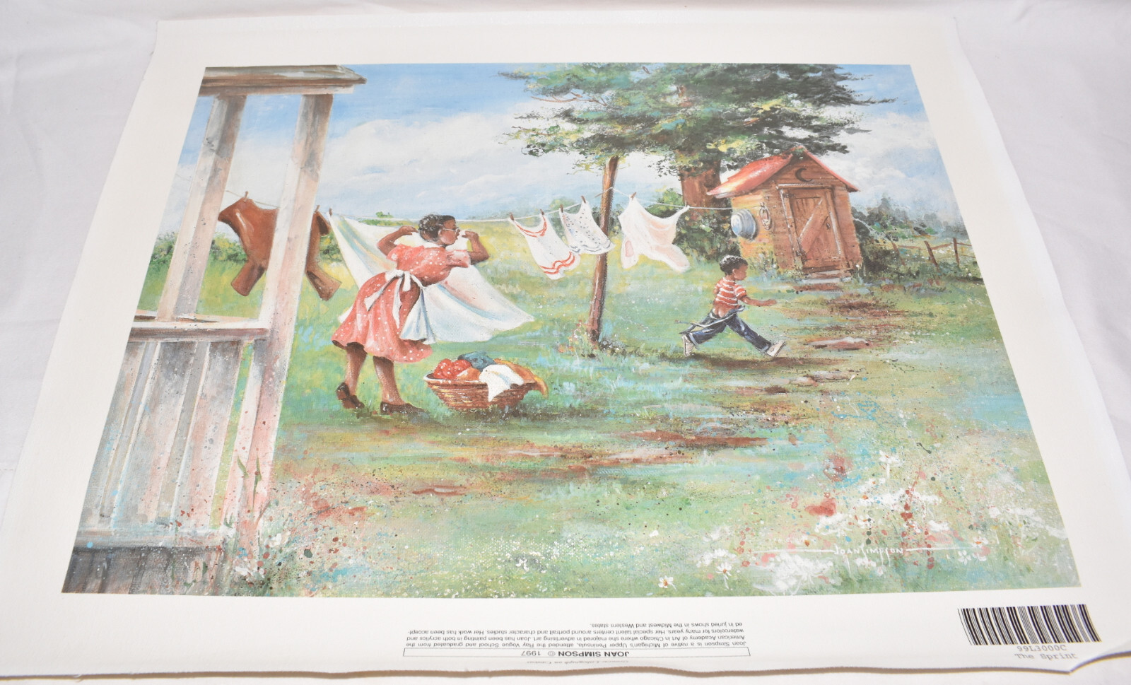 African American Painting THE SPRINT Genuine Lithograph on Canvas Realism Art