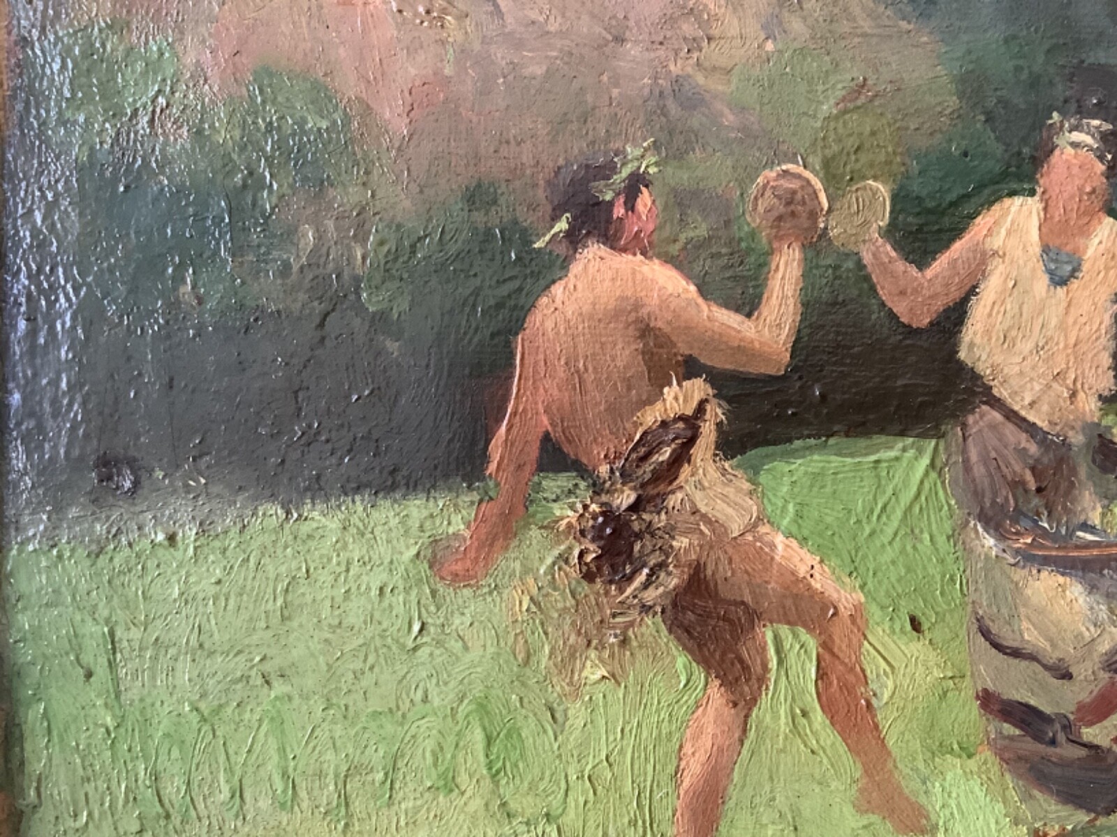 19th Century Impressionism Winslow HOMER ? Rare Native American Dance Oil Canvas