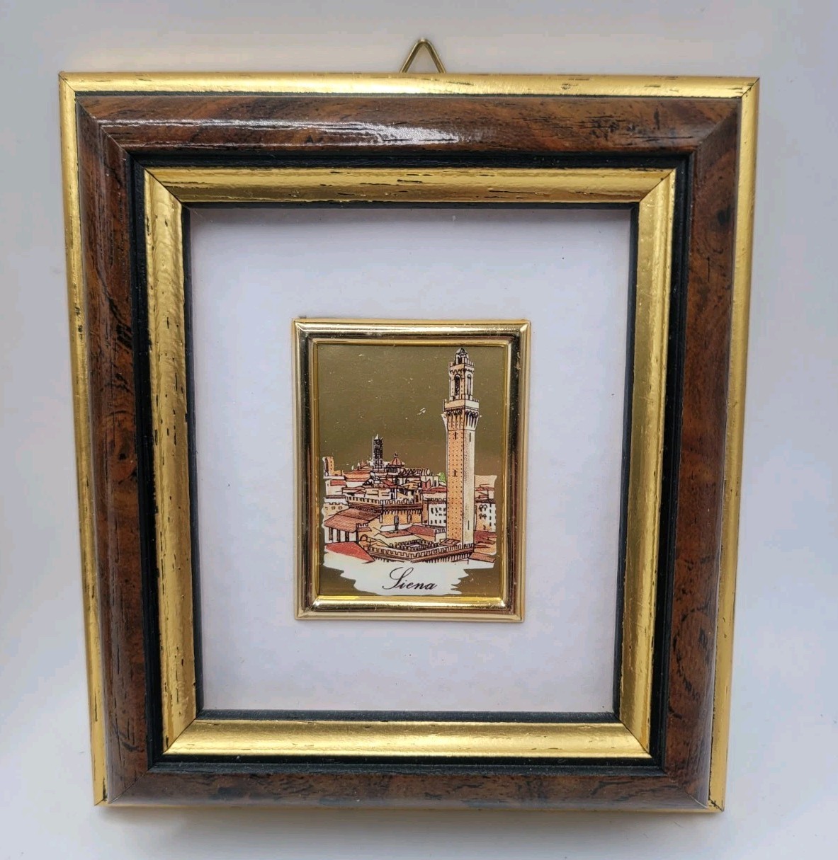 Vintage S/3 Landscape Paintings 4-1/2″H • Chromolithography Gold Series • ltaly