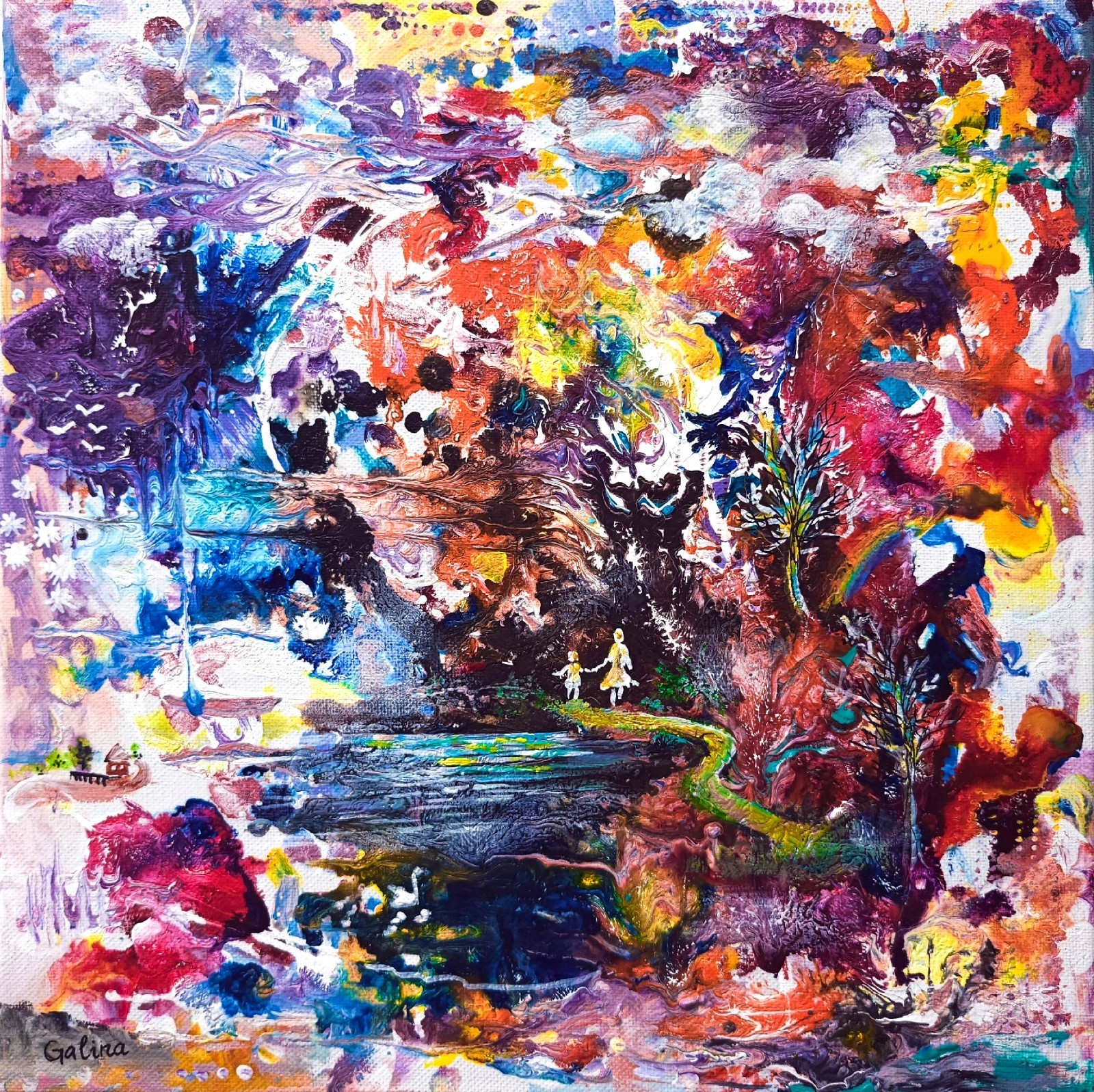 Ever-Changing Palette of Life – Original Acrylic Painting on Stretched Canvas