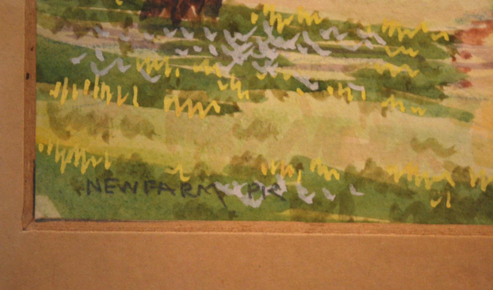 Signed Original HC SIMPSON 1944 WATERCOLOR PAINTING Framed AUSTRALIAN PARK 22.5″