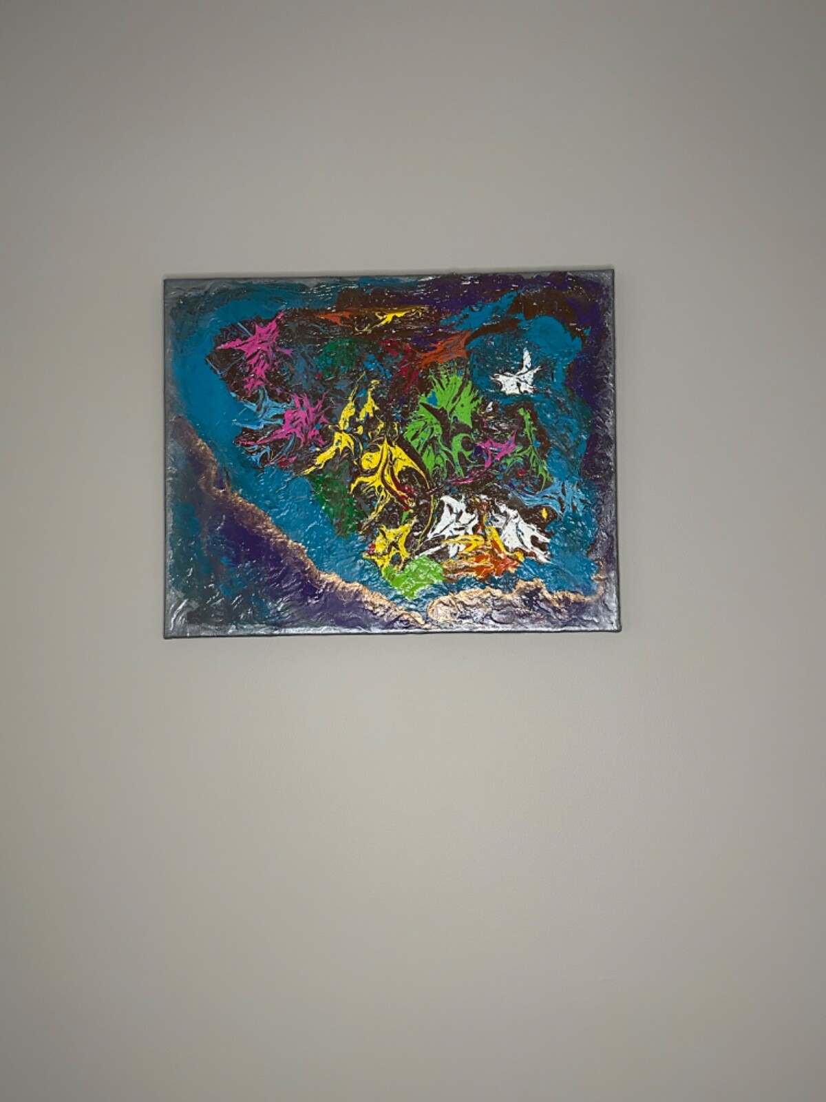 Original Abstract Painting  ‘United States of Mind’ Acrylic Pour 16 X 20 Inch
