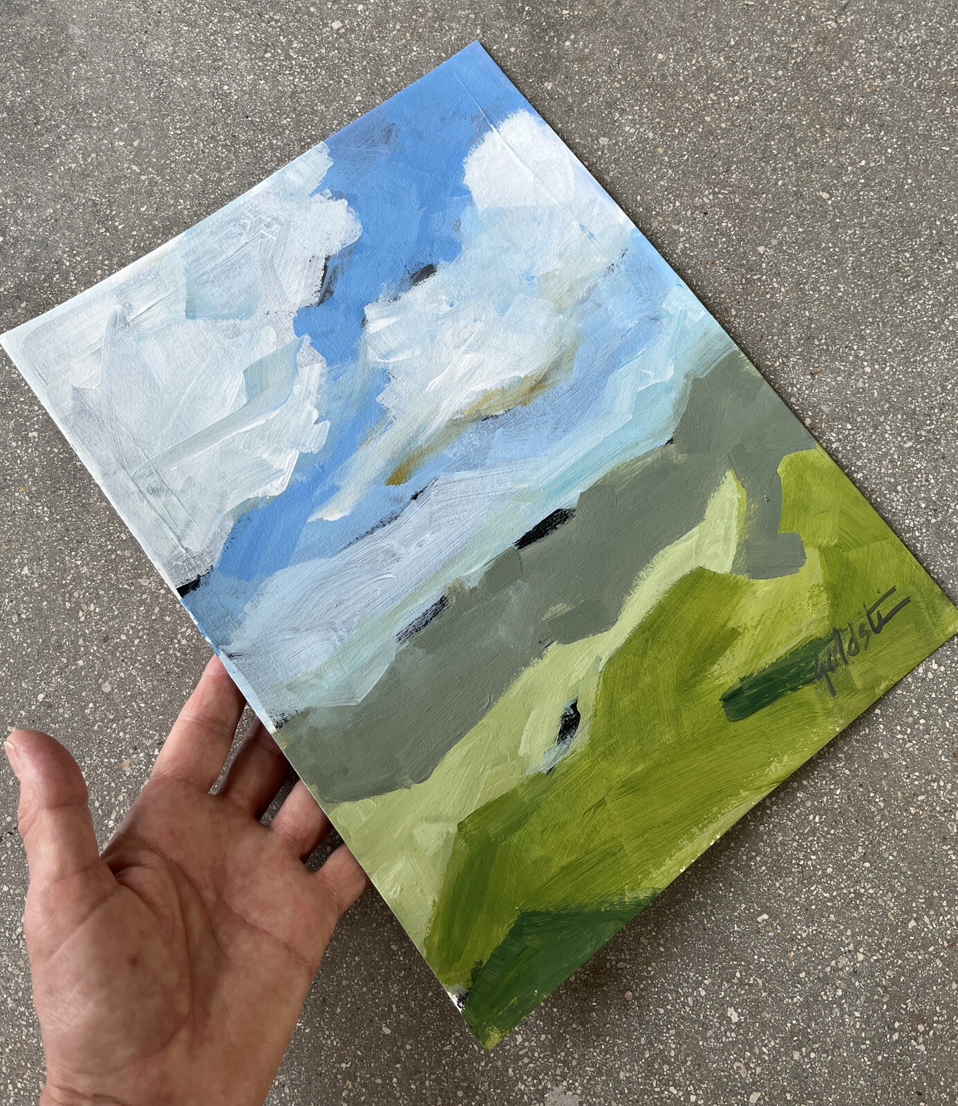Contemporary Abstract Landscape Original Painting Signed Collectible Fine Art