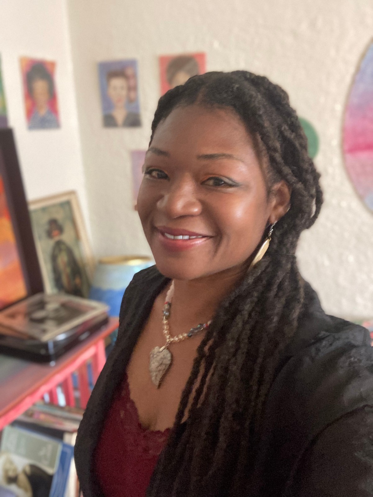 Vivid Heart – Original Signed Mixed Media Cubism 9×12