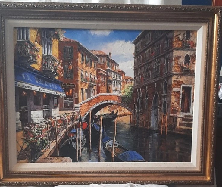 SAM PARK «Venetian Vista» Signed Numbered Limited Edition Giclee Canvass Framed