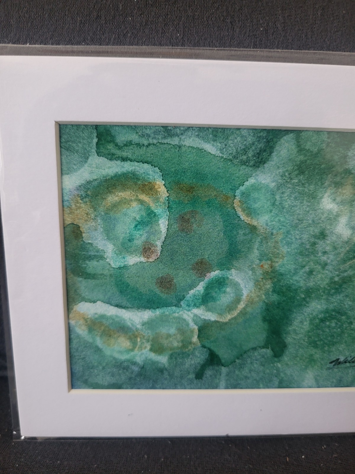 Original William Schaeffer Watercolor Note Card Abstract Signed Matted 5×7″