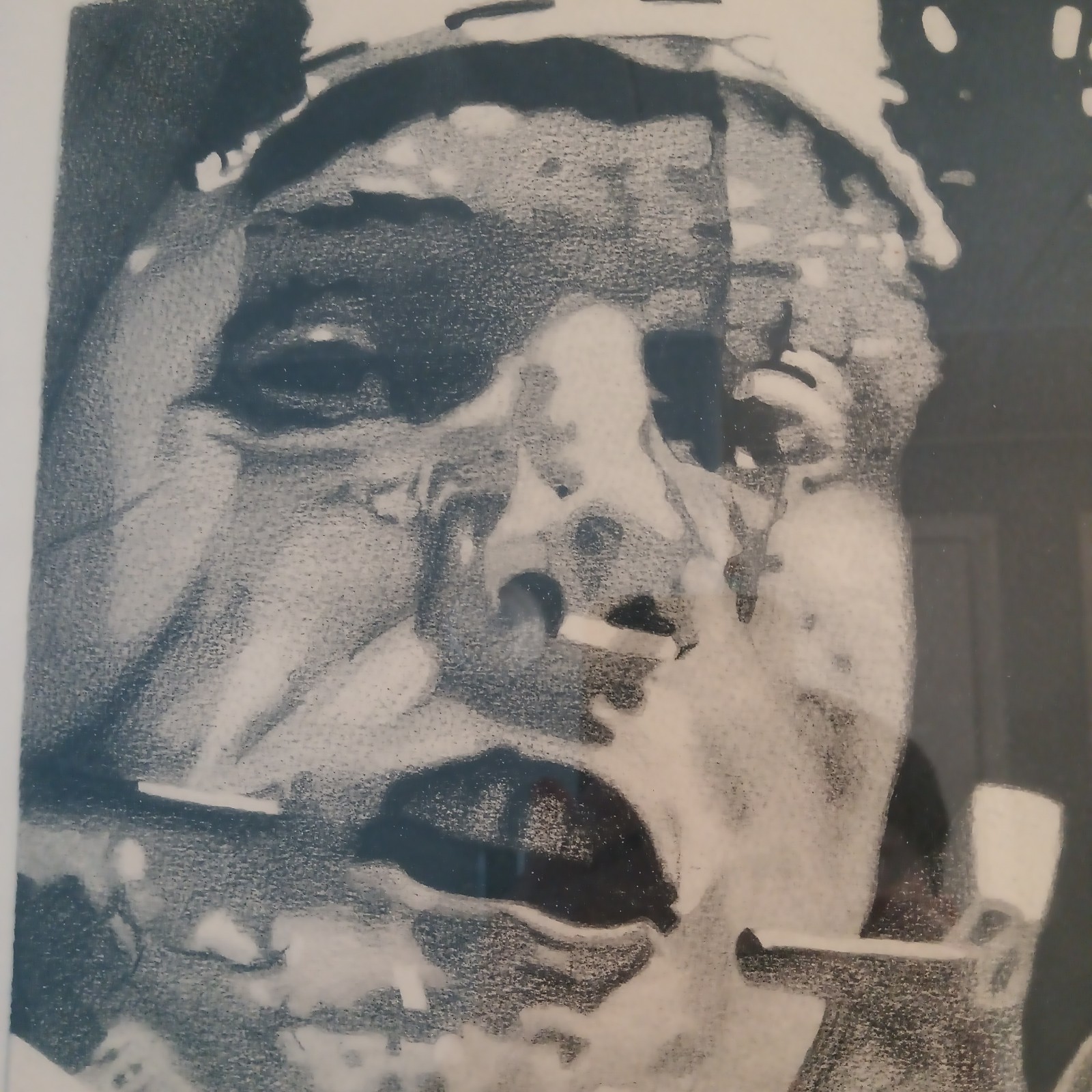 1976 Neil Armstrong Charcoal Drawing Of Iconic Image Signed By J. Wallace «76»