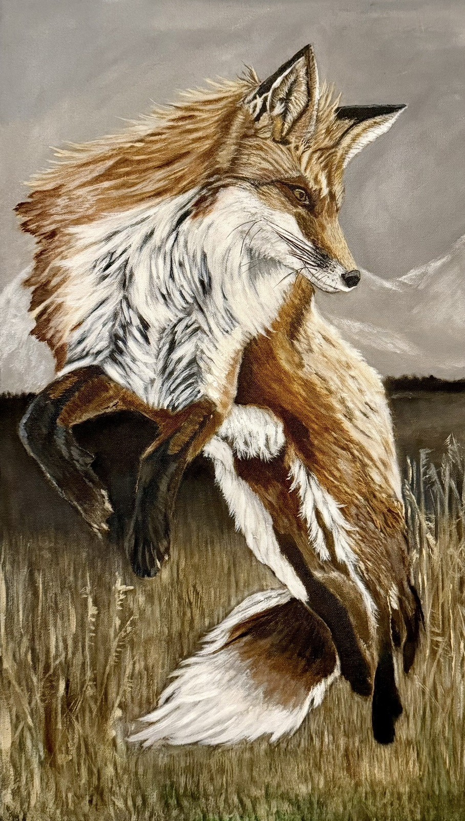 Original Red Fox Painting On Canvas By Arkansas Artist Leah Smith