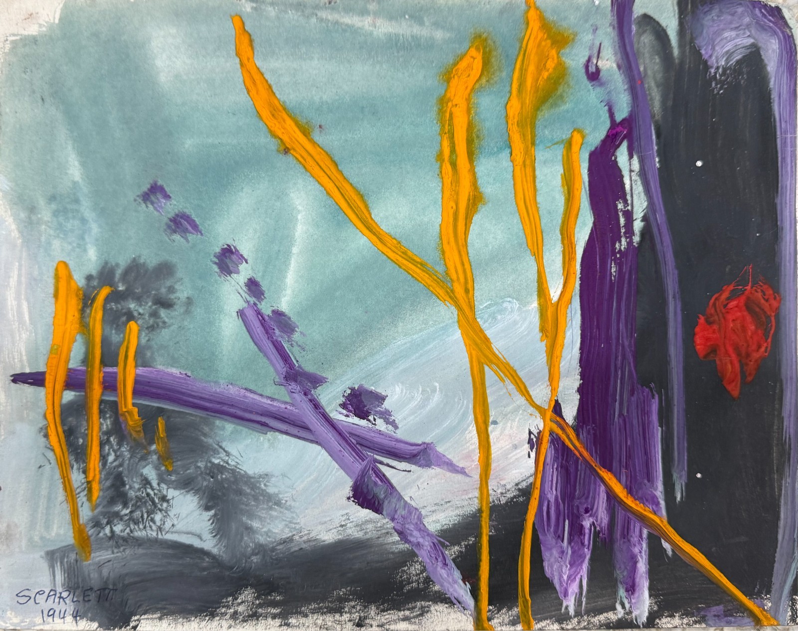 Rolph Scarlett (1889-1984) Gouache on Paper Abstract Modernist Painting