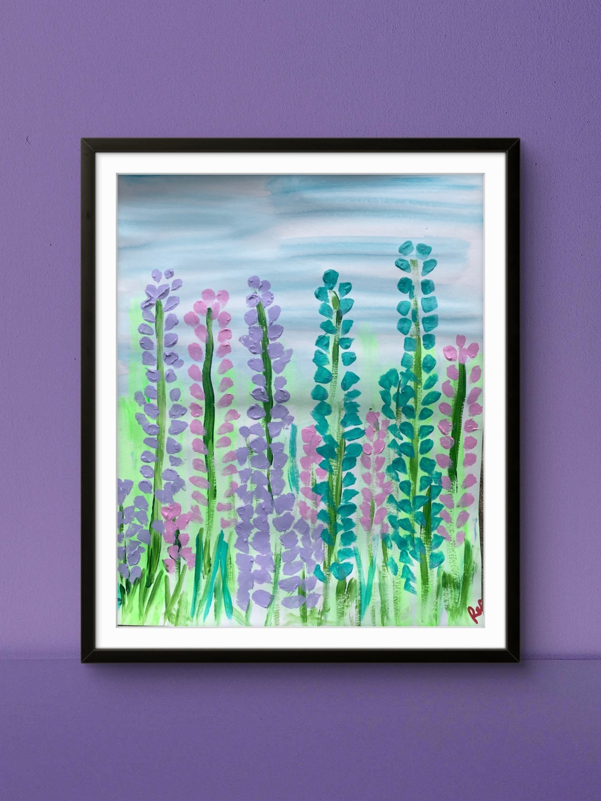 Roadside Flowers 11X 14″ Neo Impressionist Acrylic Painting Canvas Loose Paper